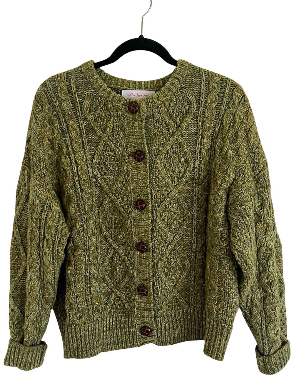 Lisa Says Gah Green Shari Cardigan M/L - Picture 1 of 6